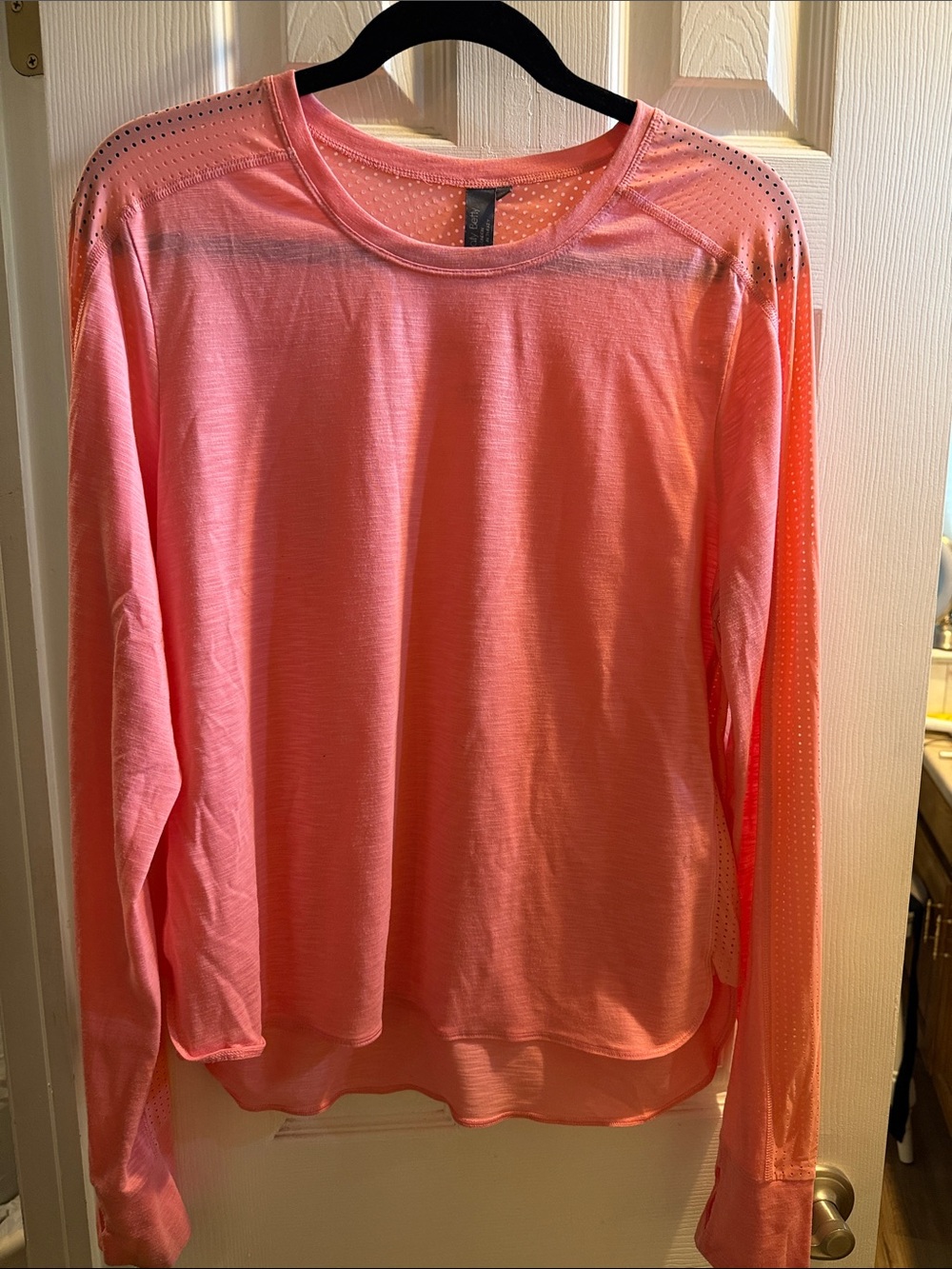 Sweaty Betty Coral Pink Long-Sleeve Performance Tee